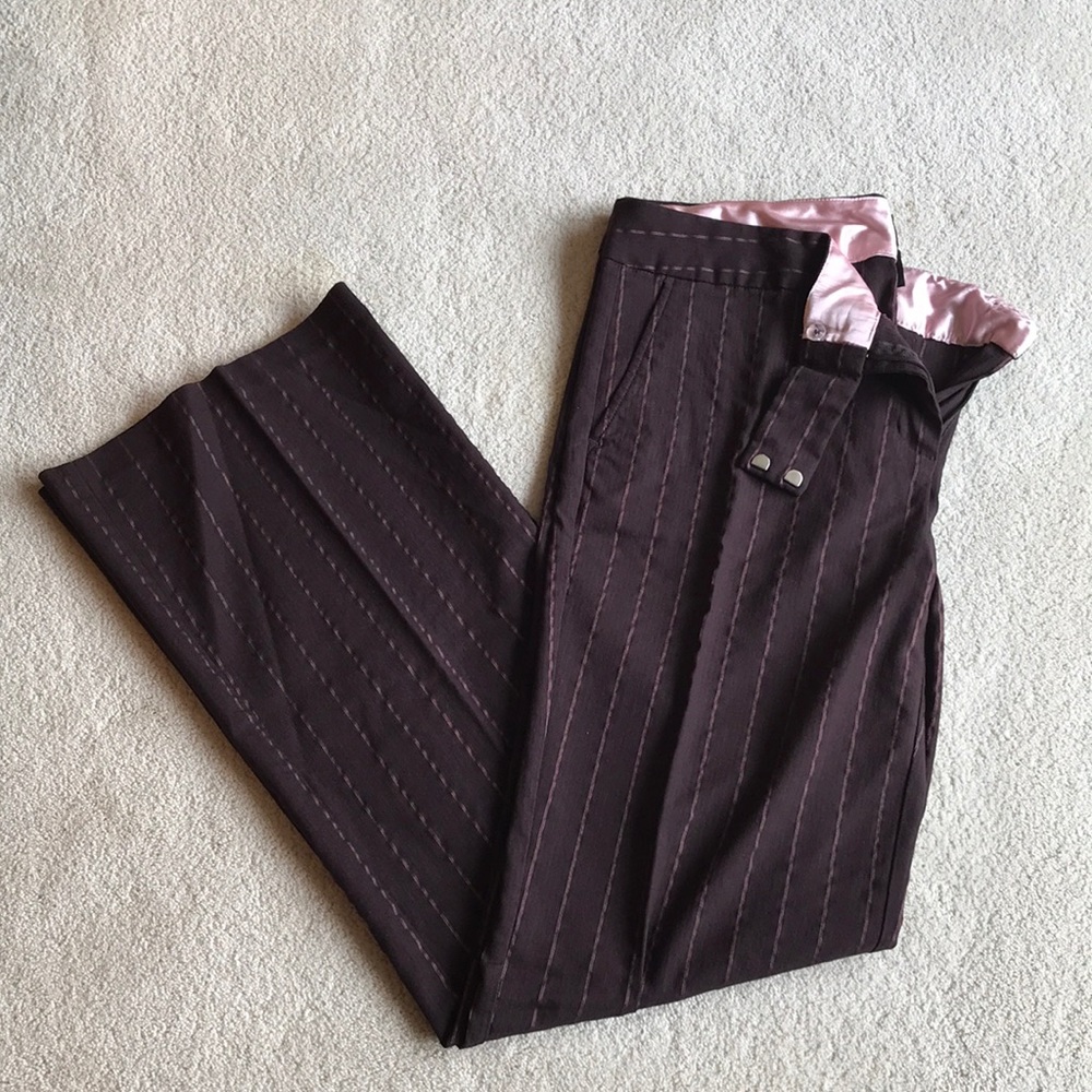 Studio Y Pinstriped Dark Brown Pants